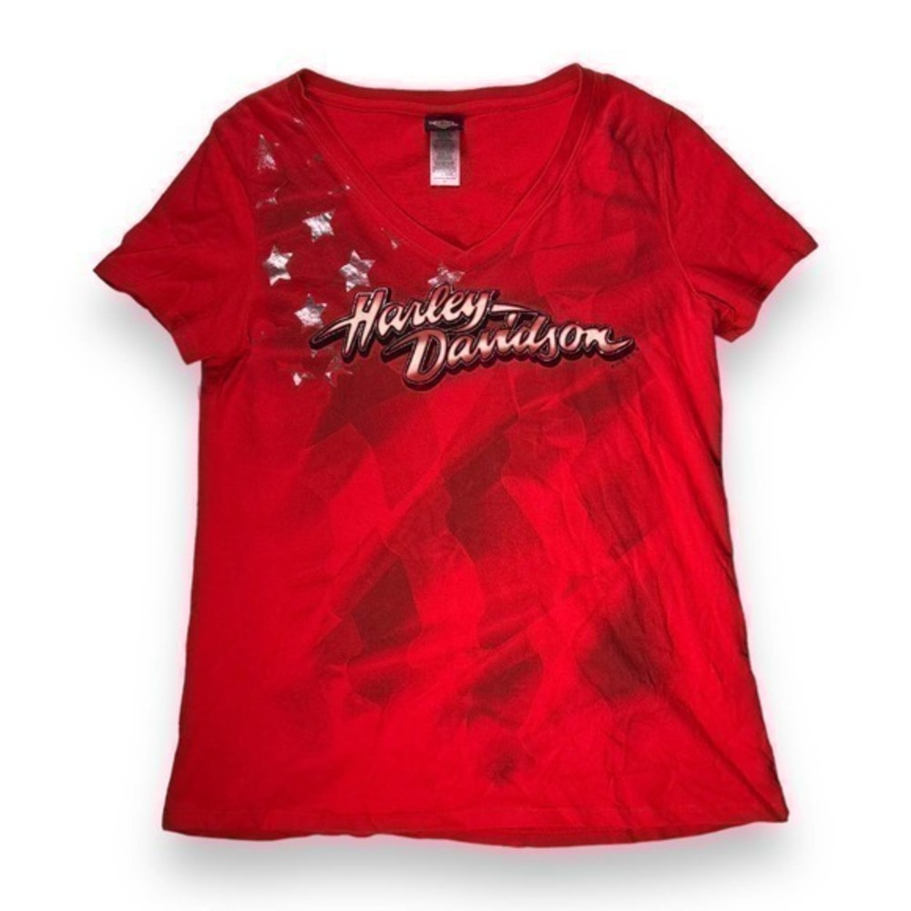 Harley-Davidson Mackinaw City Shimmery Star Graphic Tshirt Size Medium - “Jerry”